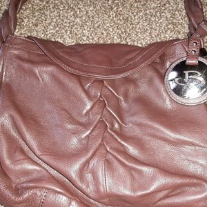 B MAKOWSKY Brown leather hobo bag